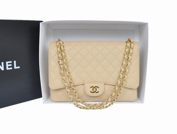 Best Hot Style Chanel Original Apricot Caviar Leather Jumbo Flap Bag Replica